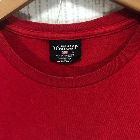 Polo Jeans Co. Ralph Lauren Company Red Graphic T-Shirt Mens Large - Picture 5 of 7